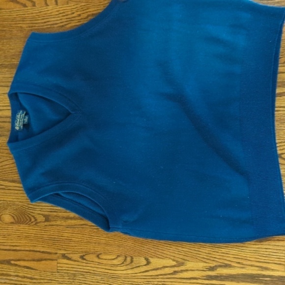 Brooks Brothers Blue Cashmere Vest 3 ply Scottish  soft sweater vest Sz XL - Picture 3 of 11